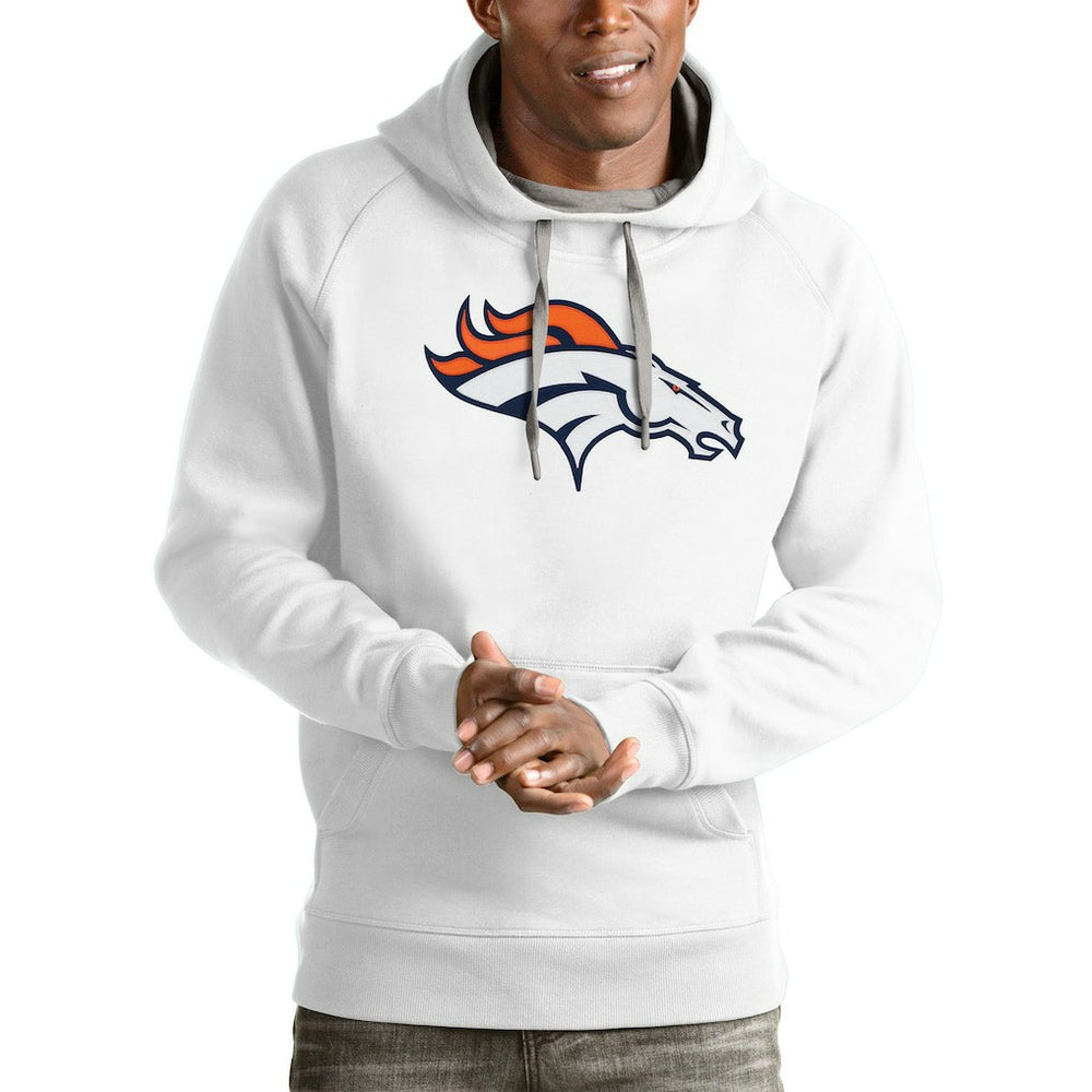 Denver Broncos Antigua Victory Pullover Hoodie White - NFL