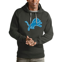 Detroit Lions Antigua Victory Pullover Hoodie Charcoal - NFL