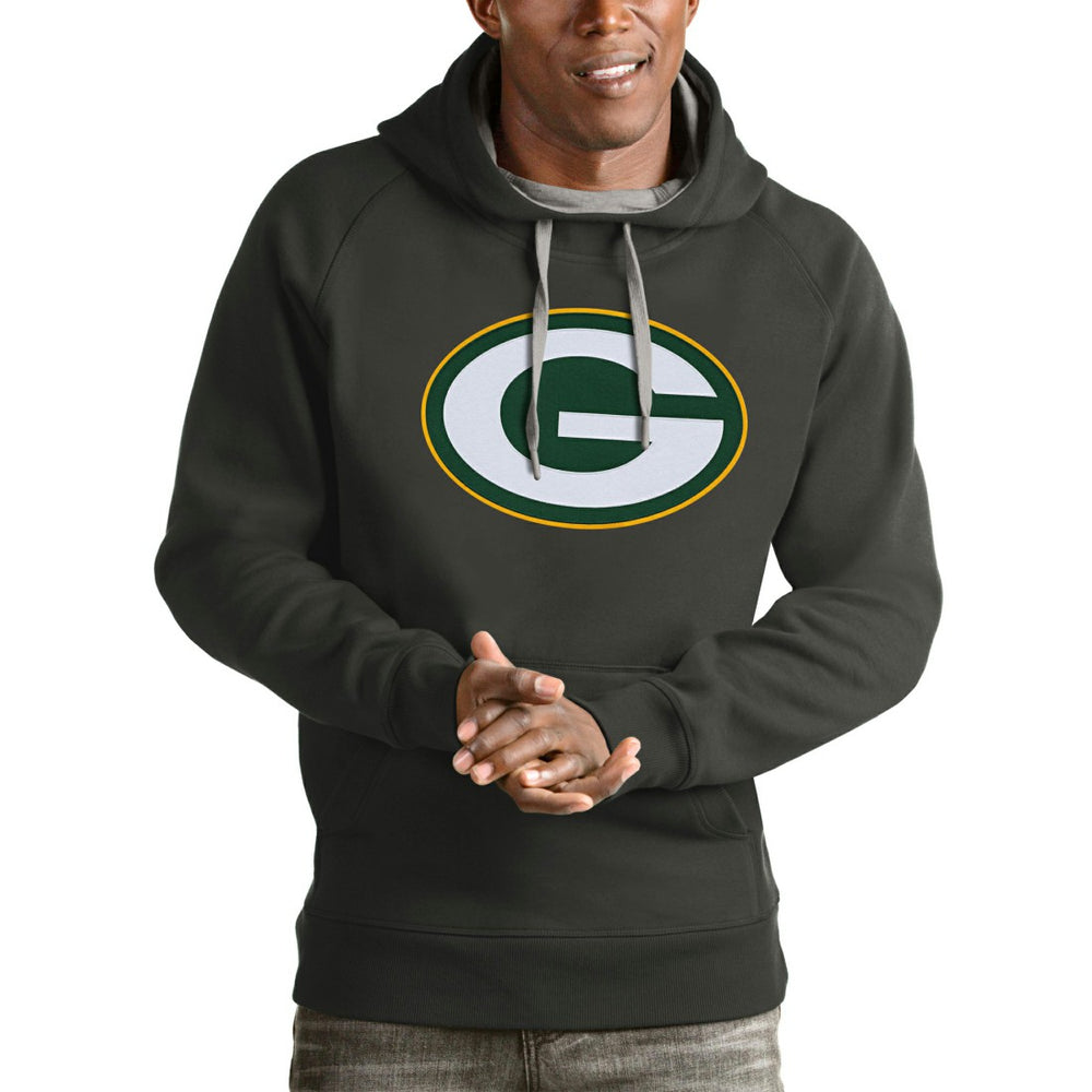 Green Bay Packers Antigua Victory Pullover Hoodie Charcoal - NFL