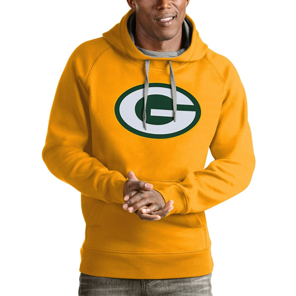 Green Bay Packers Antigua Victory Pullover Hoodie Gold - NFL