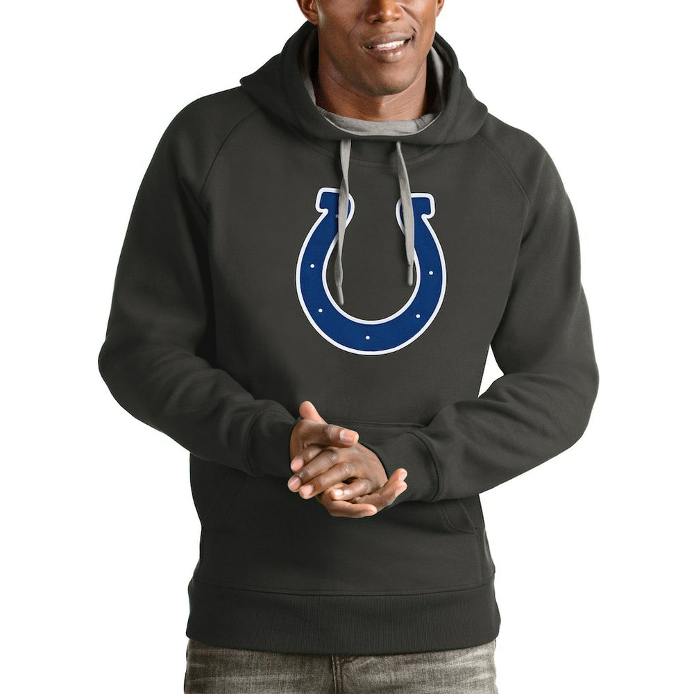 Indianapolis Colts Antigua Victory Pullover Hoodie Charcoal - NFL