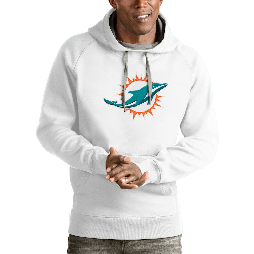 Miami Dolphins Antigua Victory Pullover Hoodie White - NFL