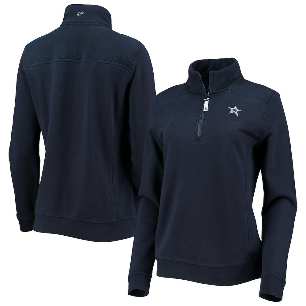 Dallas Cowboys Vineyard Vines Women's Shep Shirt Quarter-Zip Sweatshirt Navy - NFL