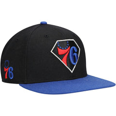 47 brand - Philadelphia 76ers '47 75th Anniversary Carat Captain Snapback Hat - Black/Royal