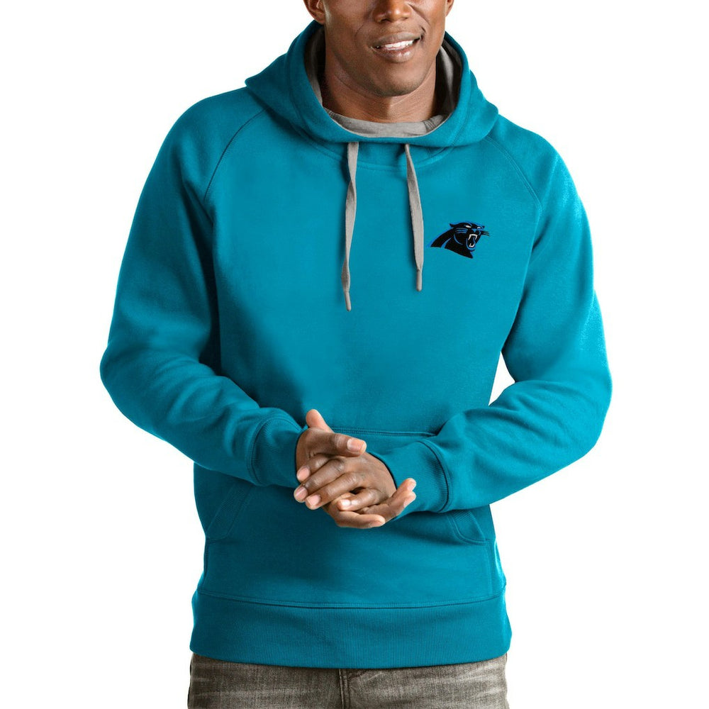 Carolina Panthers Antigua Logo Victory Pullover Hoodie Blue - NFL