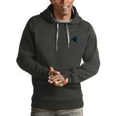 Carolina Panthers Antigua Logo Victory Pullover Hoodie Charcoal - NFL