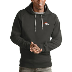 Denver Broncos Antigua Logo Victory Pullover Hoodie Charcoal - NFL