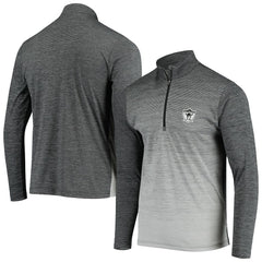 Las Vegas Raiders Antigua Throwback Cycle Quarter-Zip Jacket Black/Heathered Gray - NFL