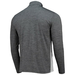 New Orleans Saints Antigua Throwback Cycle Quarter-Zip Jacket Black/Heathered Gray - NFL