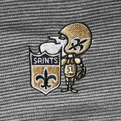 New Orleans Saints Antigua Throwback Cycle Quarter-Zip Jacket Black/Heathered Gray - NFL