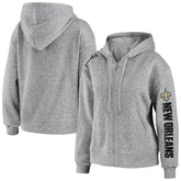 New Orleans Saints WEAR by Erin Andrews Women's Full-Zip Hoodie Heathered Gray - NFL