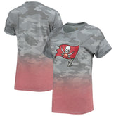 Tampa Bay Buccaneers Juniors Beth Camo Dip-Dye T-Shirt Gray/Red - NFL