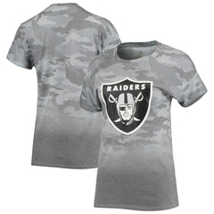 Las Vegas Raiders Juniors Beth Camo Dip-Dye T-Shirt Gray/Black - NFL