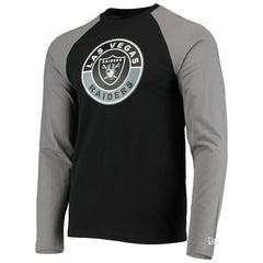 Las Vegas Raiders New Era League Raglan Long Sleeve T-Shirt Black/Gray - NFL