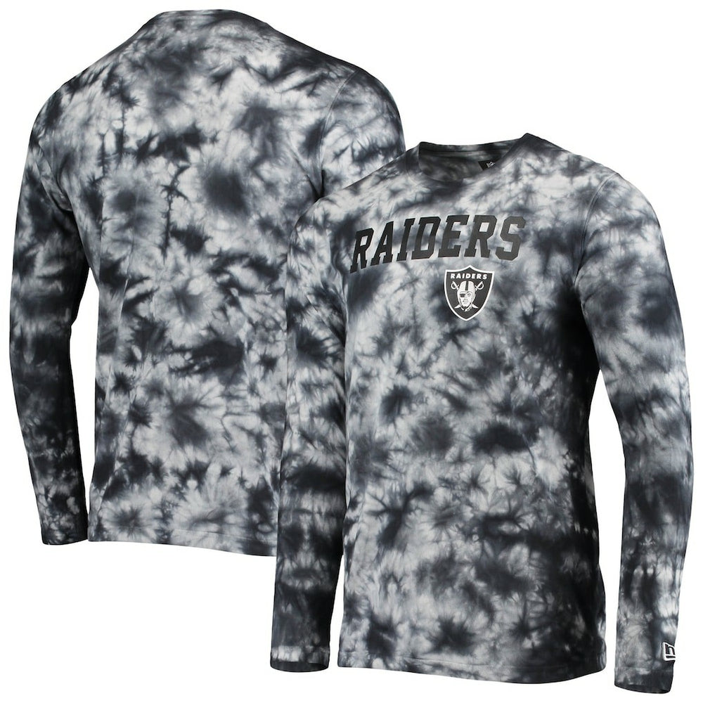 Las Vegas Raiders New Era Tie-Dye Long Sleeve T-Shirt Black - NFL
