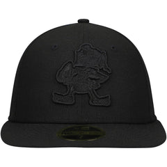 Cleveland Browns New Era Historic Logo Black on Black Low Profile 59FIFTY II Fitted Hat Black - NFL