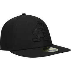 Cleveland Browns New Era Historic Logo Black on Black Low Profile 59FIFTY II Fitted Hat Black - NFL