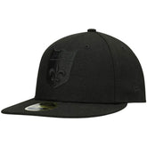 New Orleans Saints New Era Historic Logo Black on Black Low Profile 59FIFTY II Fitted Hat Black - NFL
