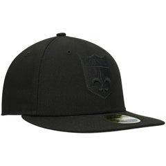 New Orleans Saints New Era Historic Logo Black on Black Low Profile 59FIFTY II Fitted Hat Black - NFL