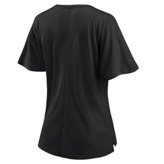 New Orleans Saints Women's Southpaw Flutter V-Neck T-Shirt Black - Fanatics