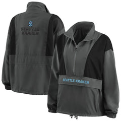 Seattle Kraken WEAR by Erin Andrews Women's Popover Packable Half-Zip Jacket Charcoal