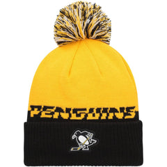 Pittsburgh Penguins adidas COLD.RDY Cuffed Knit Hat with Pom Yellow/Black
