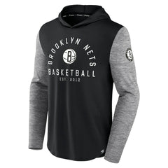 Fanatics - Brooklyn Nets Deep Rotation Performance Pullover Hoodie - Black/Heathered Charcoal