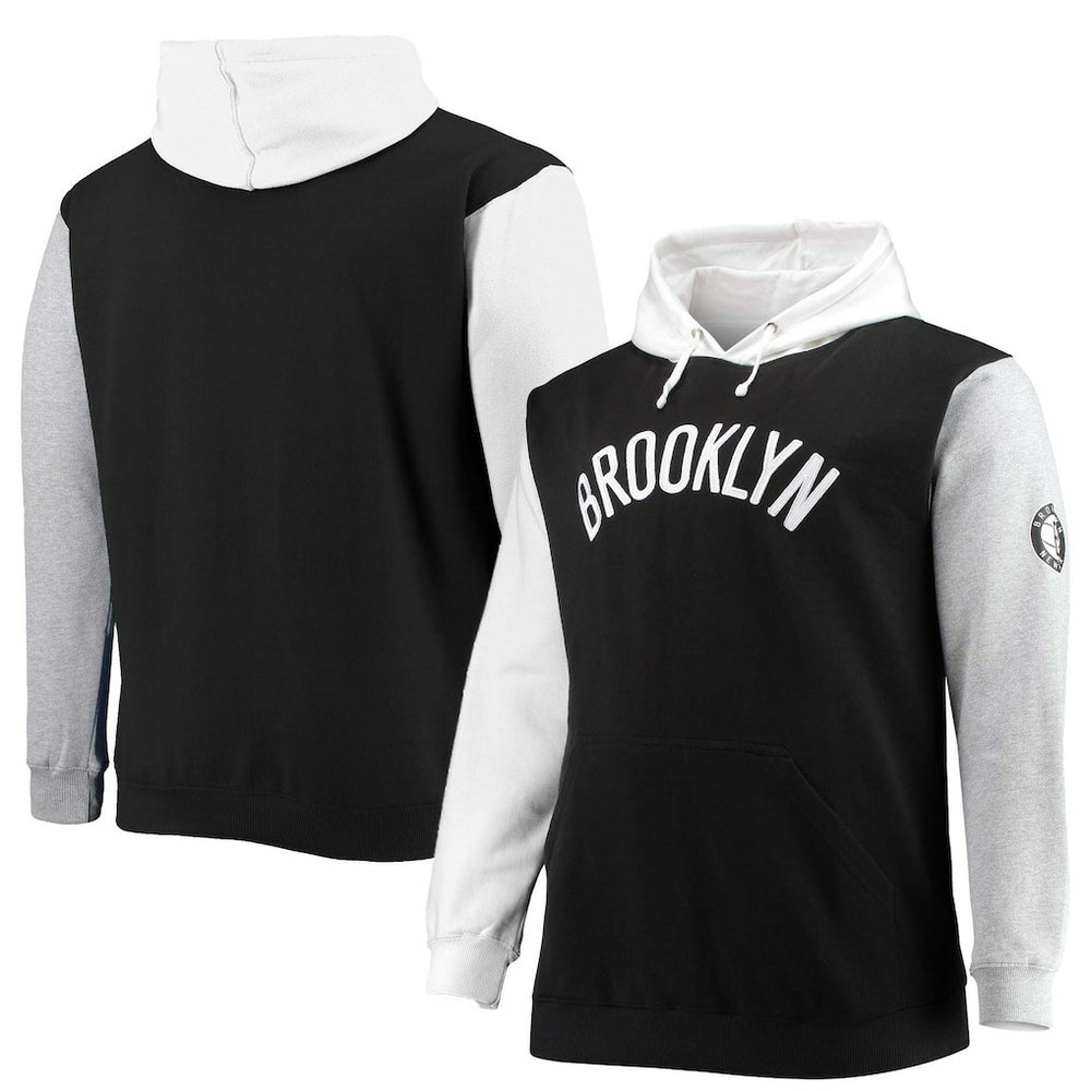 Fanatics - Brooklyn Nets Big & Tall Double Contrast Pullover Hoodie - Black/White