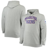 Mitchell & Ness - Philadelphia 76ers Hardwood Classics Big & Tall Throwback Pullover Hoodie - Heathered Gray