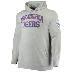 Mitchell & Ness - Philadelphia 76ers Hardwood Classics Big & Tall Throwback Pullover Hoodie - Heathered Gray