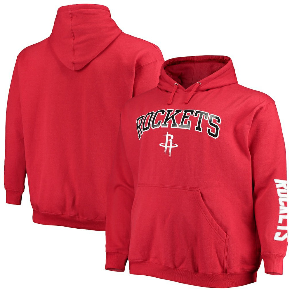 Fanatics - Houston Rockets Big & Tall Team Wordmark Pullover Hoodie - Red