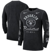 Nike - Brooklyn Nets Courtside Retro Elevated Long Sleeve T-Shirt - Black