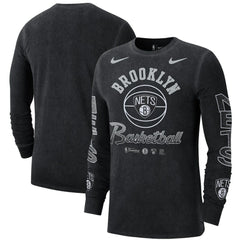 Nike - Brooklyn Nets Courtside Retro Elevated Long Sleeve T-Shirt - Black