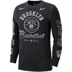 Nike - Brooklyn Nets Courtside Retro Elevated Long Sleeve T-Shirt - Black