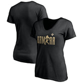 Alvin Kamara New Orleans Saints Women's Checkdown V-Neck T-Shirt Black - NFL