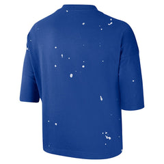 Nike - Philadelphia 76ers Women's Courtside Splatter Cropped T-Shirt - Royal