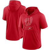 Washington Nationals Nike Lockup Performance Short Sleeve Lightweight Hooded Top Clearance