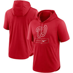 Washington Nationals Nike Lockup Performance Short Sleeve Lightweight Hooded Top Clearance