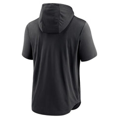 Colorado Rockies Nike Lockup Performance Short Sleeve Lightweight Hooded Top Sale