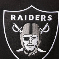 Las Vegas Raiders Home Advantage Raglan Short Sleeve Pullover Hoodie Black - Mitchell & Ness
