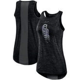 Colorado Rockies Nike Women's Logo Fade High Neck Performance Tank Top Clearance