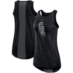 Colorado Rockies Nike Women's Logo Fade High Neck Performance Tank Top Clearance