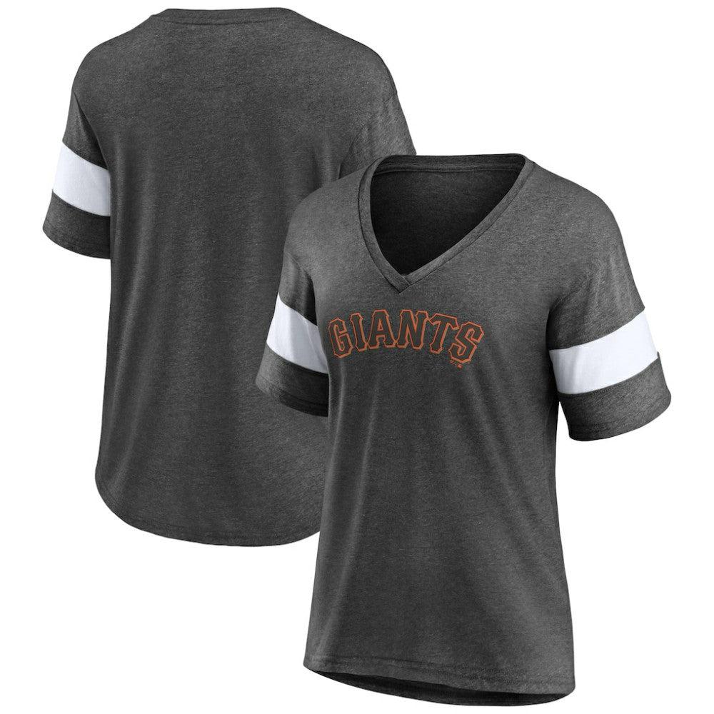 San Francisco Giants Fanatics Women's Wordmark V-Neck Tri-Blend T-Shirt Clearance