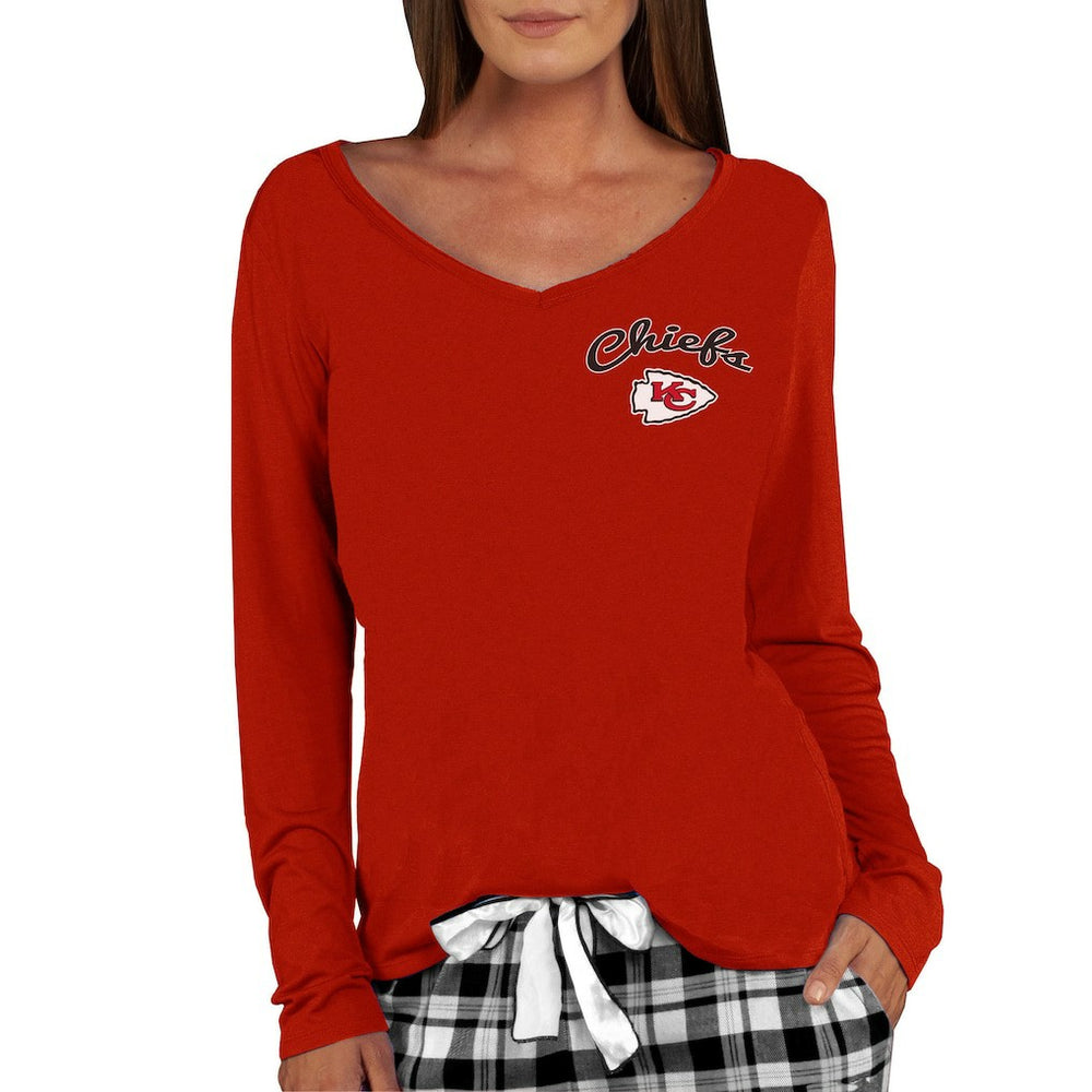 Kansas City Chiefs Concepts Sport Women's Marathon Knit Long Sleeve Lightweight V-Neck Lounge Top Red - NFL