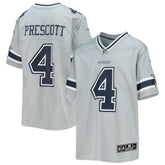 Dak Prescott Dallas Cowboys Youth Inverted Team Game Jersey Silver - Nike