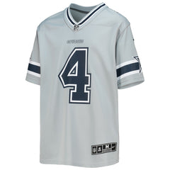 Dak Prescott Dallas Cowboys Youth Inverted Team Game Jersey Silver - Nike
