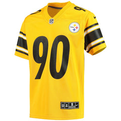 T.J. Watt Pittsburgh Steelers Youth Inverted Team Game Jersey Gold - Nike