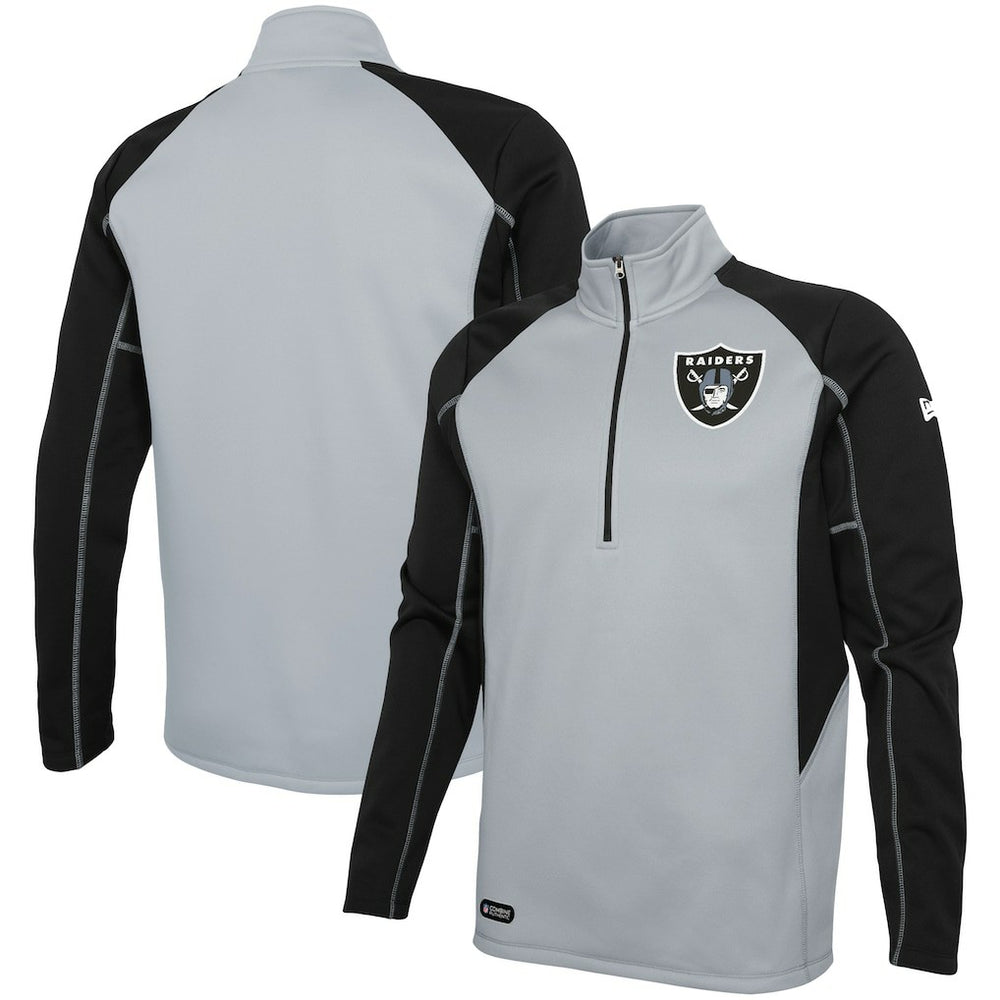 Las Vegas Raiders Combine Authentic Two-a-Days Half-Zip Jacket Silver - NFL