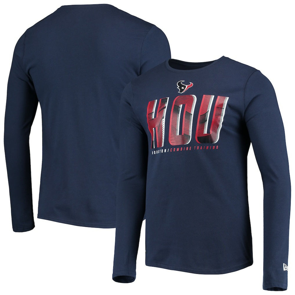 Houston Texans New Era Combine Authentic Static Abbreviation Long Sleeve T-Shirt Navy - NFL