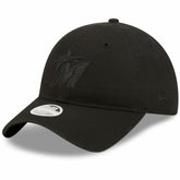 Miami Marlins New Era Women's Black on Black Core Classic II 9TWENTY Adjustable Hat Lifestyle